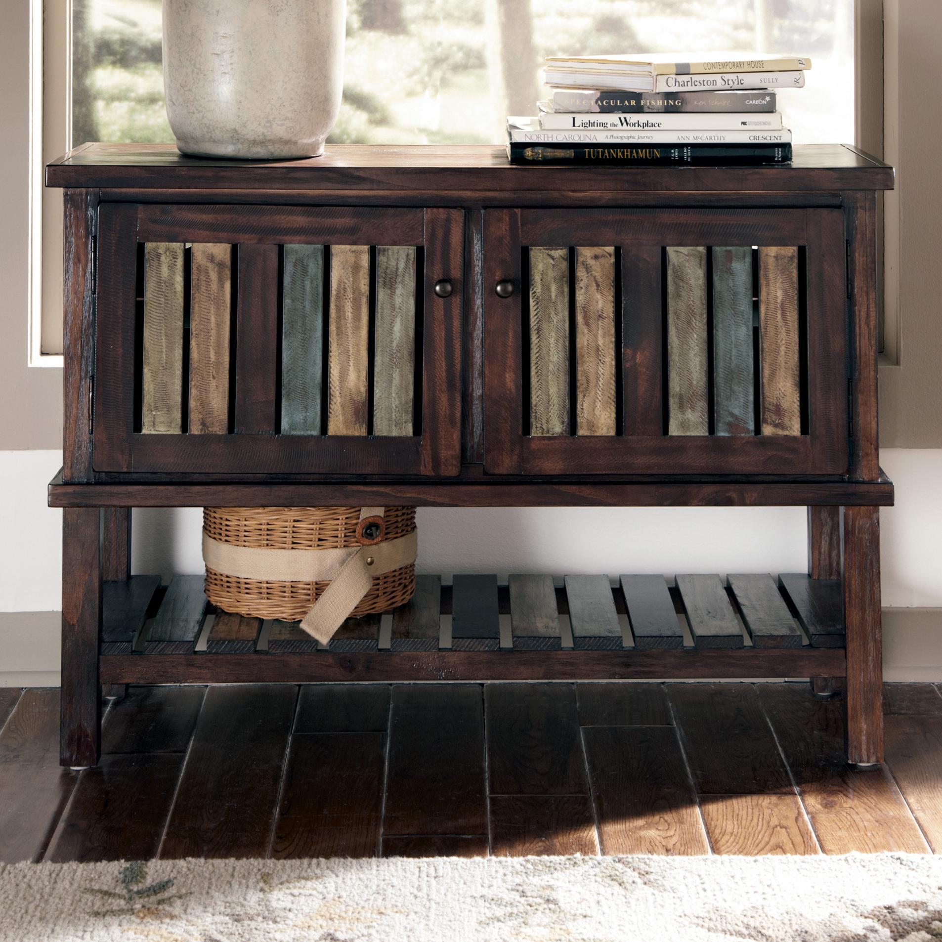 Signature Design by Ashley Mestler T58040 Console with Colorful Plank